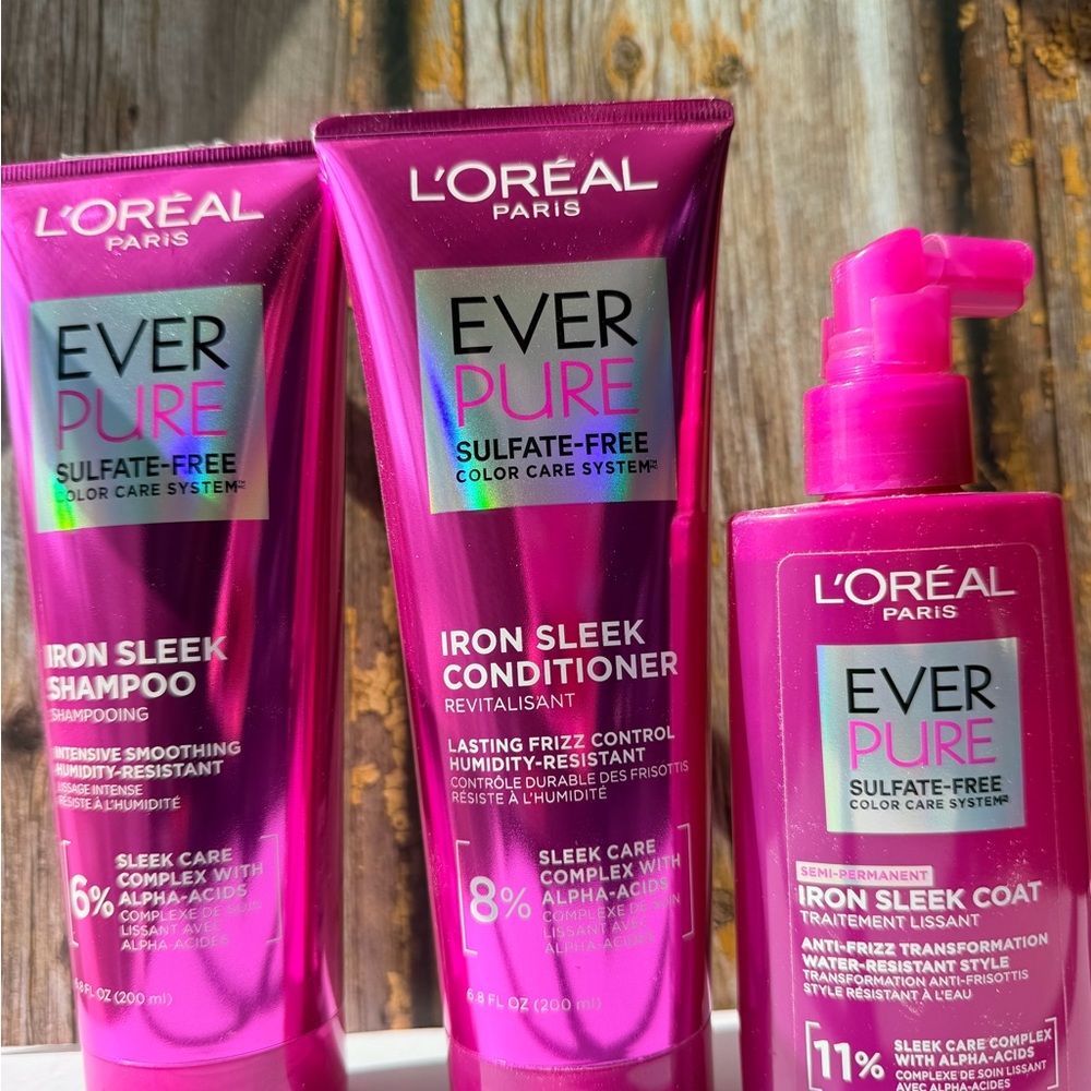L'Oreal Ever Pure Iron Sleek Shampoo & Conditioner Set - Pink